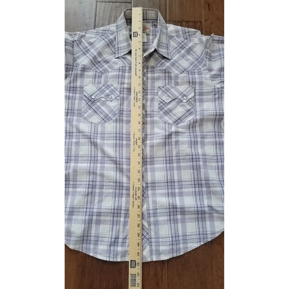 Wrangler Men's Western Button Up Pearl Snap Multicolor‎ Plaid Long Sleeve Sz L